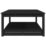 Tavolo da Giardino Nero 121x82,5x45 cm Legno Massello di Pino