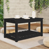 Tavolo da Giardino Nero 82,5x50,5x45 cm Legno Massello Pino