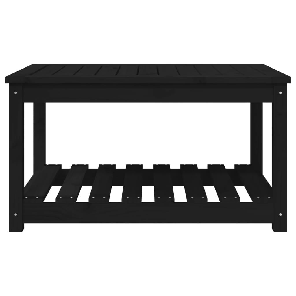 Tavolo da Giardino Nero 82,5x50,5x45 cm Legno Massello Pino