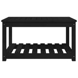 Tavolo da Giardino Nero 82,5x50,5x45 cm Legno Massello Pino