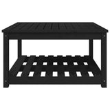 Tavolo da Giardino Nero 82,5x82,5x45 cm Legno Massello di Pino