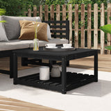 Tavolo da Giardino Nero 82,5x82,5x45 cm Legno Massello di Pino