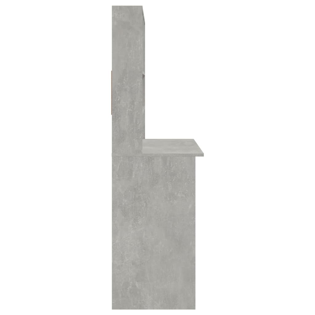 Scrivania Mensole Grigio Cemento 102x45x148cm Legno Multistrato