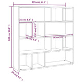 Libreria/Divisorio Bianco Lucido 105x24x102 cm