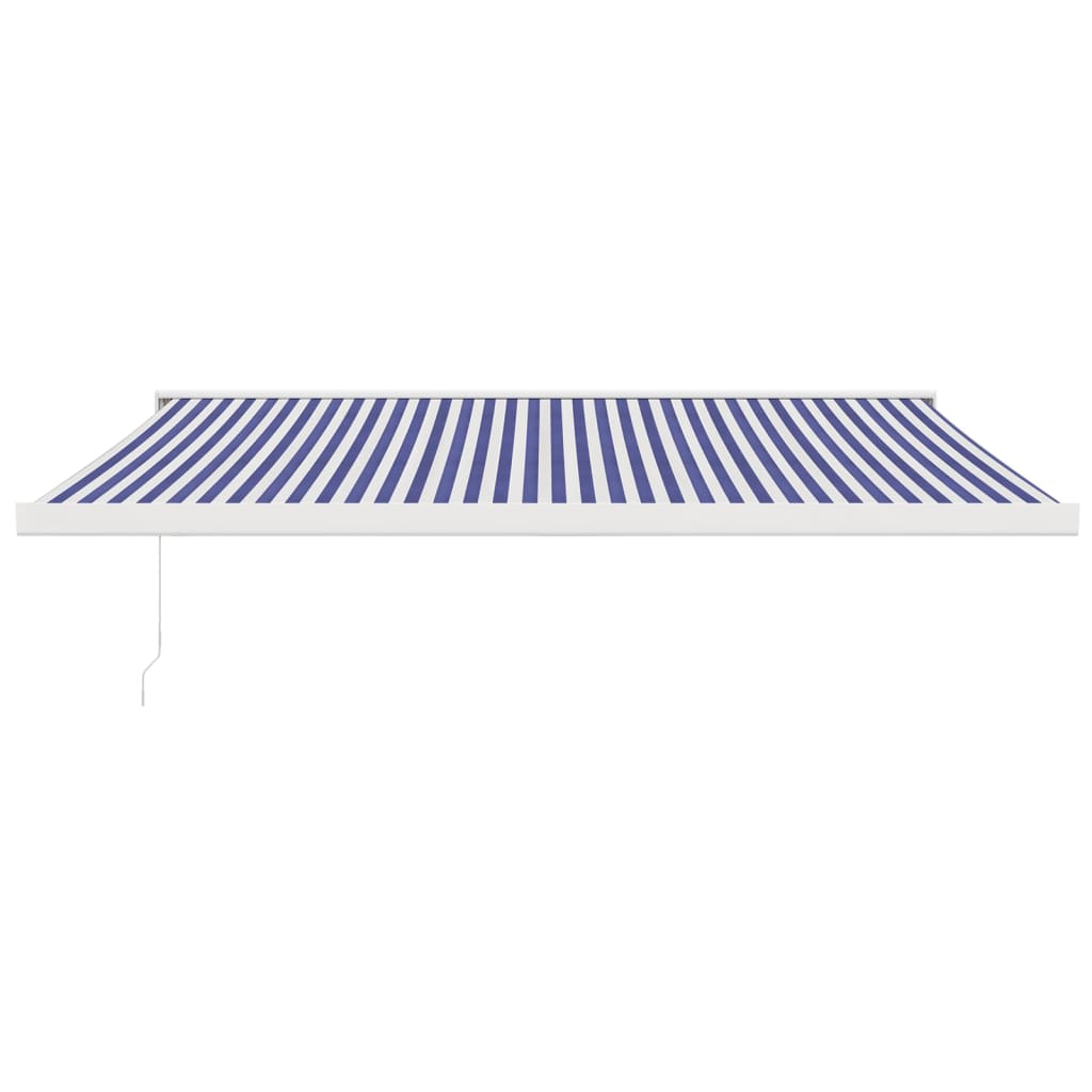 Tenda da Sole Retrattile Blu e Bianca 4x3 m Tessuto e Alluminio