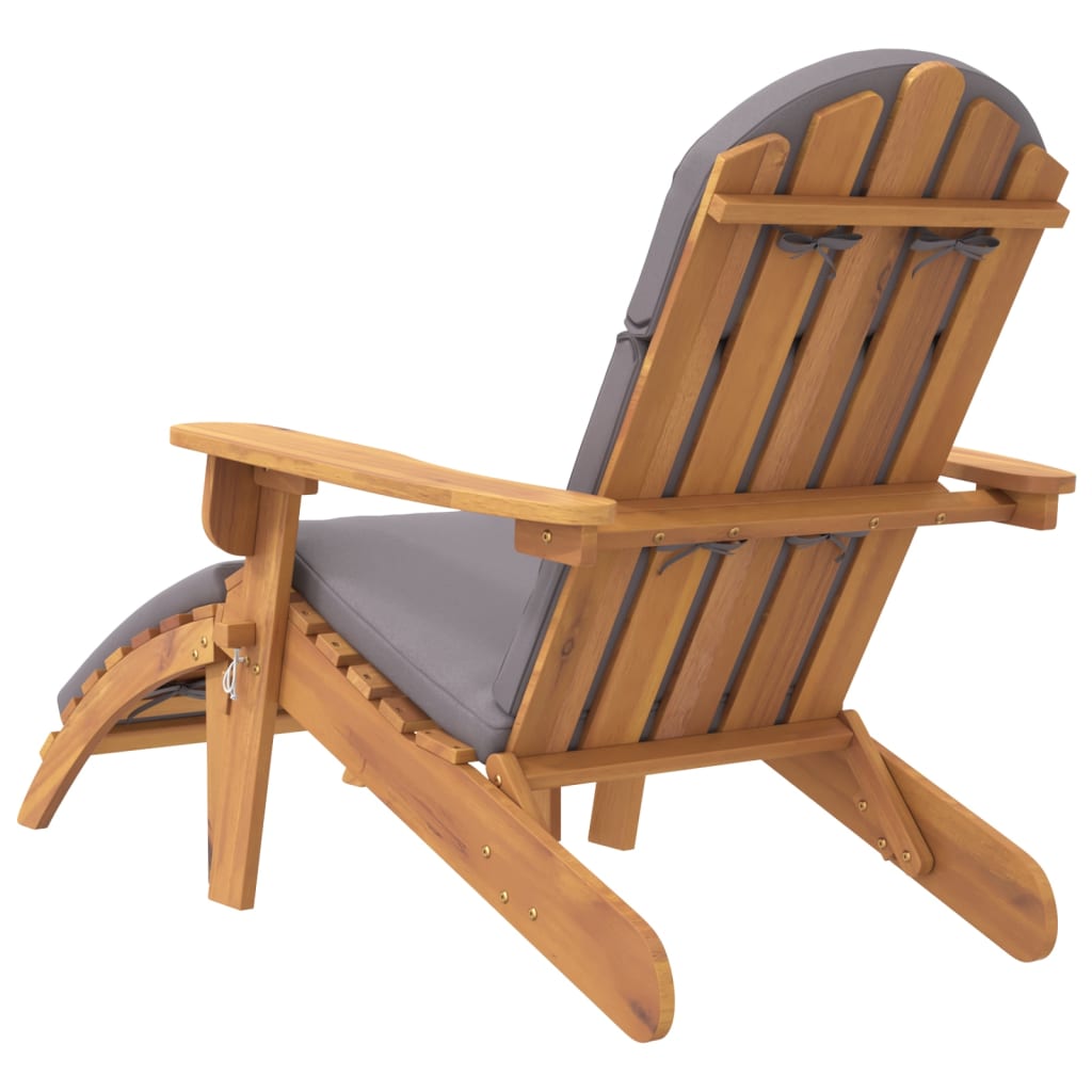 Sedia Adirondack Giardino con Poggiapiedi Legno Massello Acacia