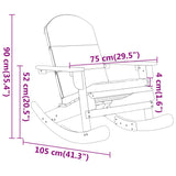 Sedia a Dondolo Adirondack con Cuscini Legno Massello di Acacia