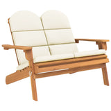 Panchina Giardino Adirondack Cuscini 126 cm Massello di Acacia