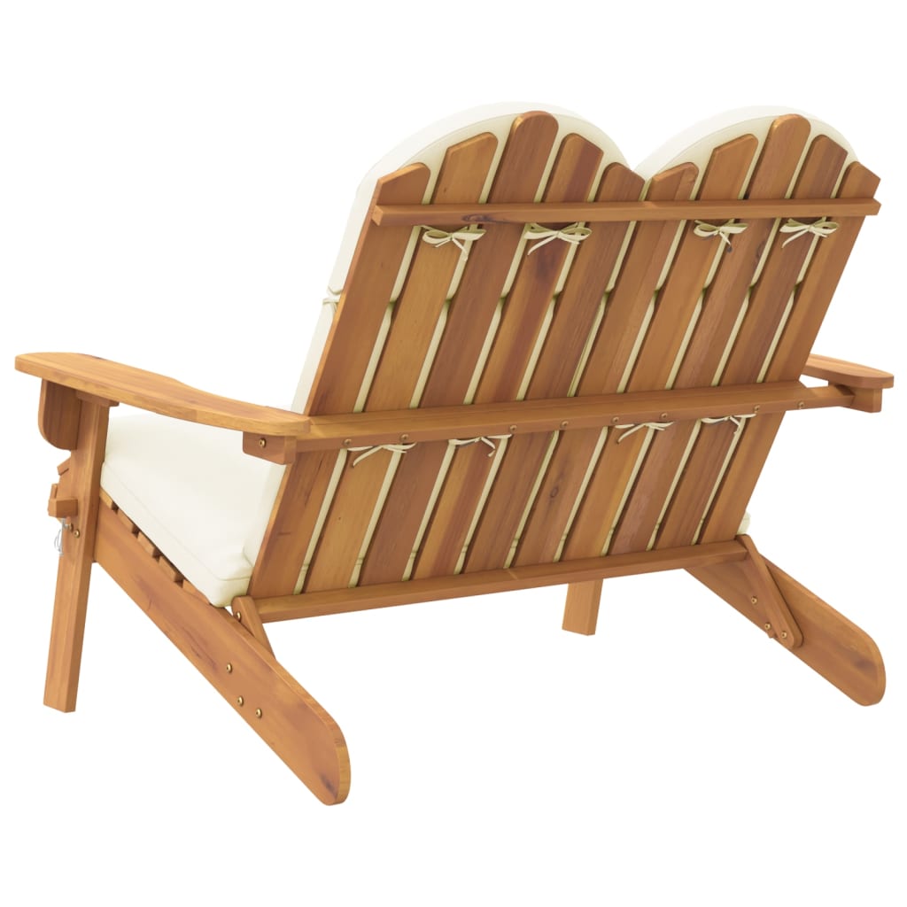 Panchina Giardino Adirondack Cuscini 126 cm Massello di Acacia