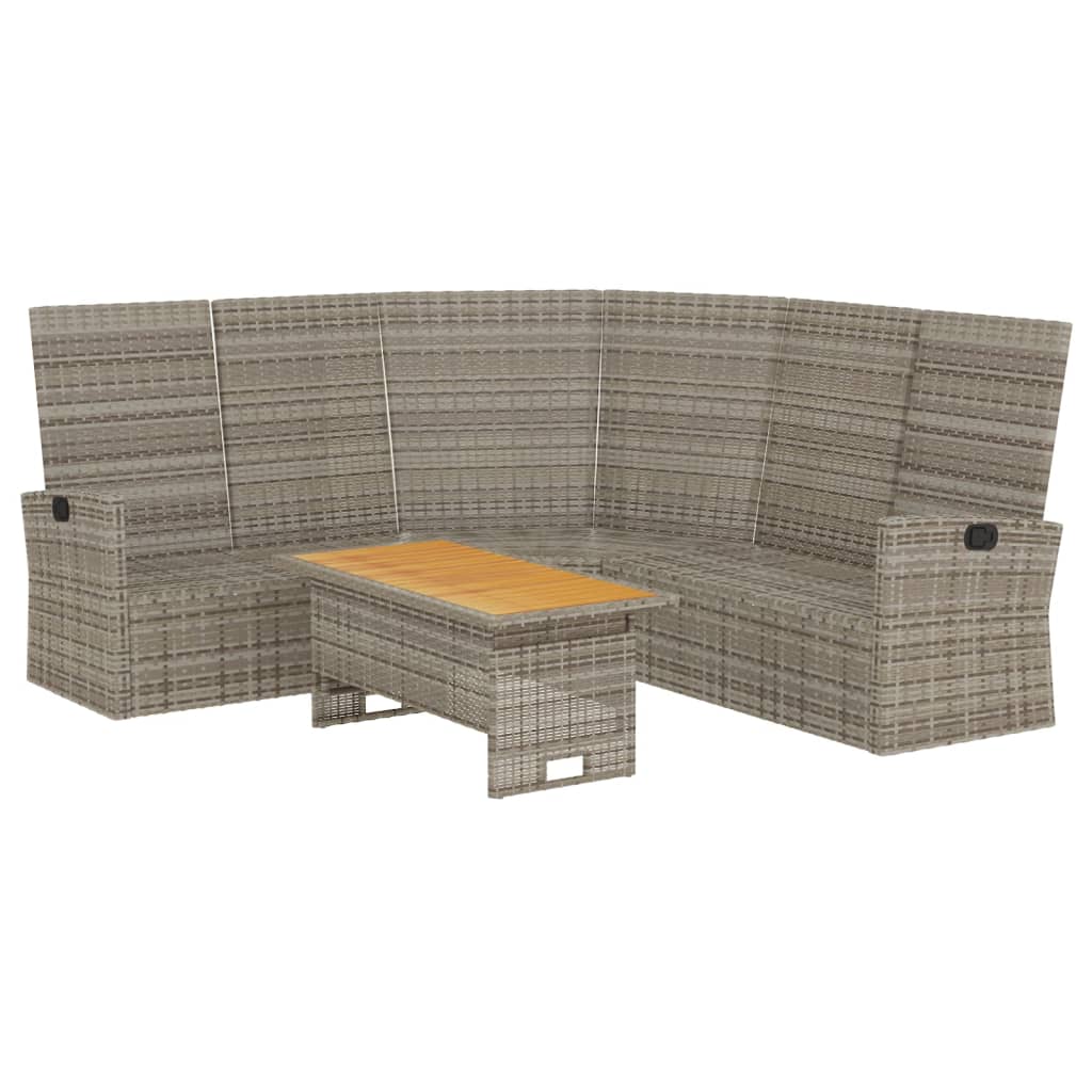 Set di Divani da Giardino 2 pz con Cuscini in Polyrattan Grigio