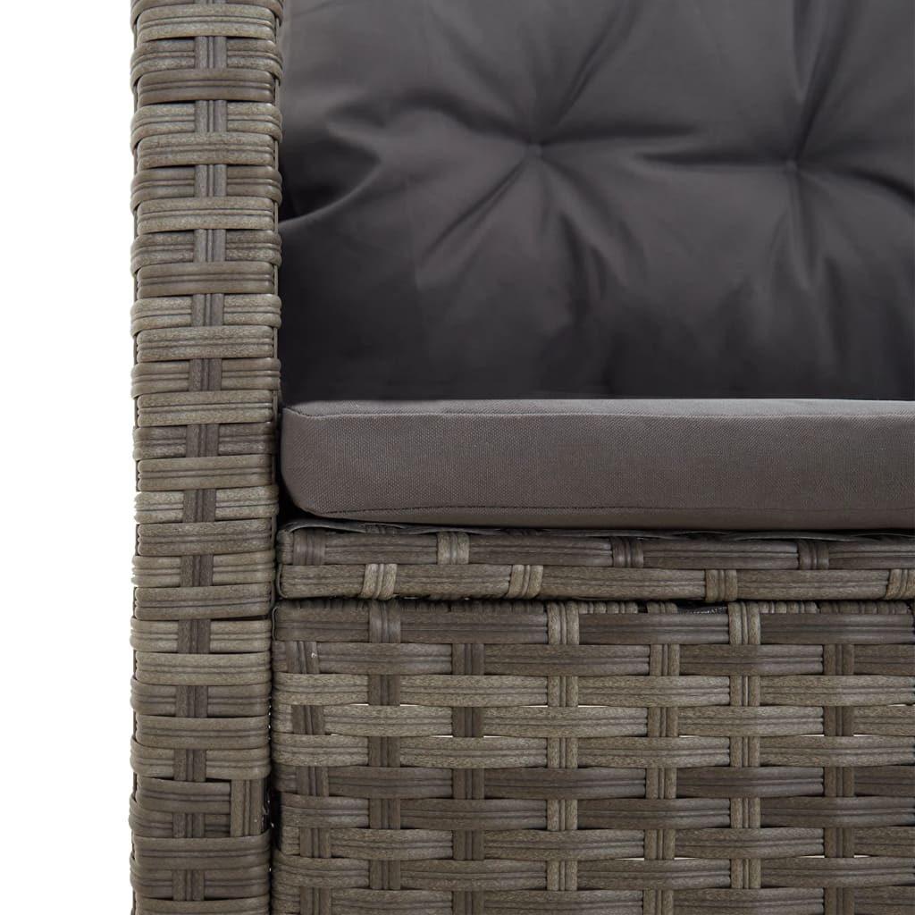 Set di Divani da Giardino 2 pz con Cuscini in Polyrattan Grigio