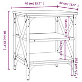 Tavolini 2 pz Neri 40x42x50 cm in Legno Multistrato