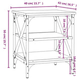 Tavolini 2 pz Rovere Fumo 40x42x50 cm in Legno Multistrato