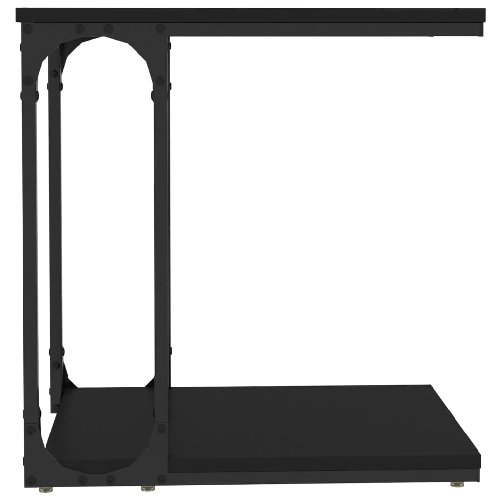 Tavolino Nero 50x35x52 cm in Legno Multistrato