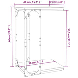 Tavolino Nero 40x30x60 cm in Legno Multistrato