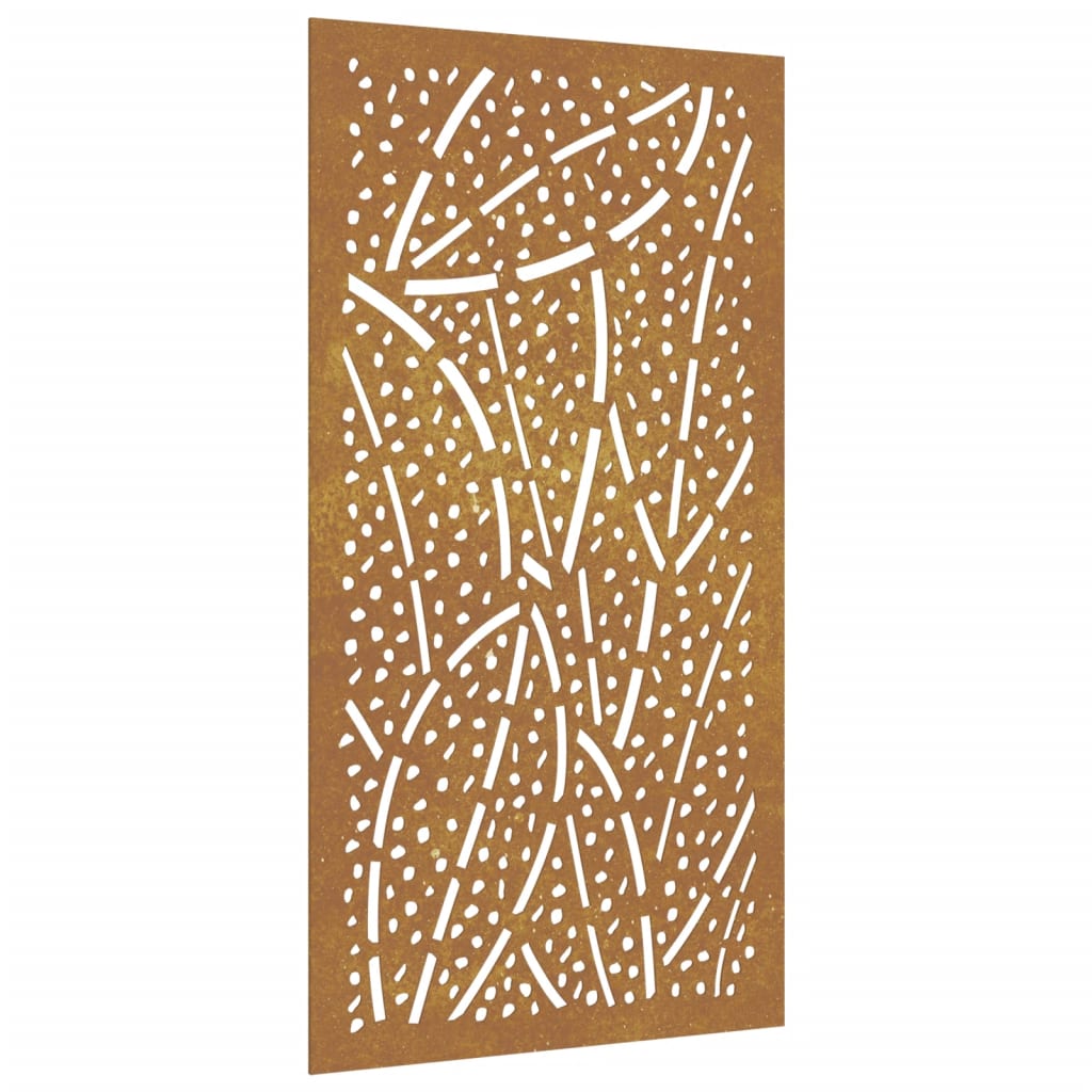 Decorazione Muro da Giardino 105x55 cm Foglia Acciaio Corten