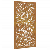 Decorazione Muro da Giardino 105x55 cm Foglia Acciaio Corten