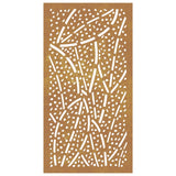 Decorazione Muro da Giardino 105x55 cm Foglia Acciaio Corten