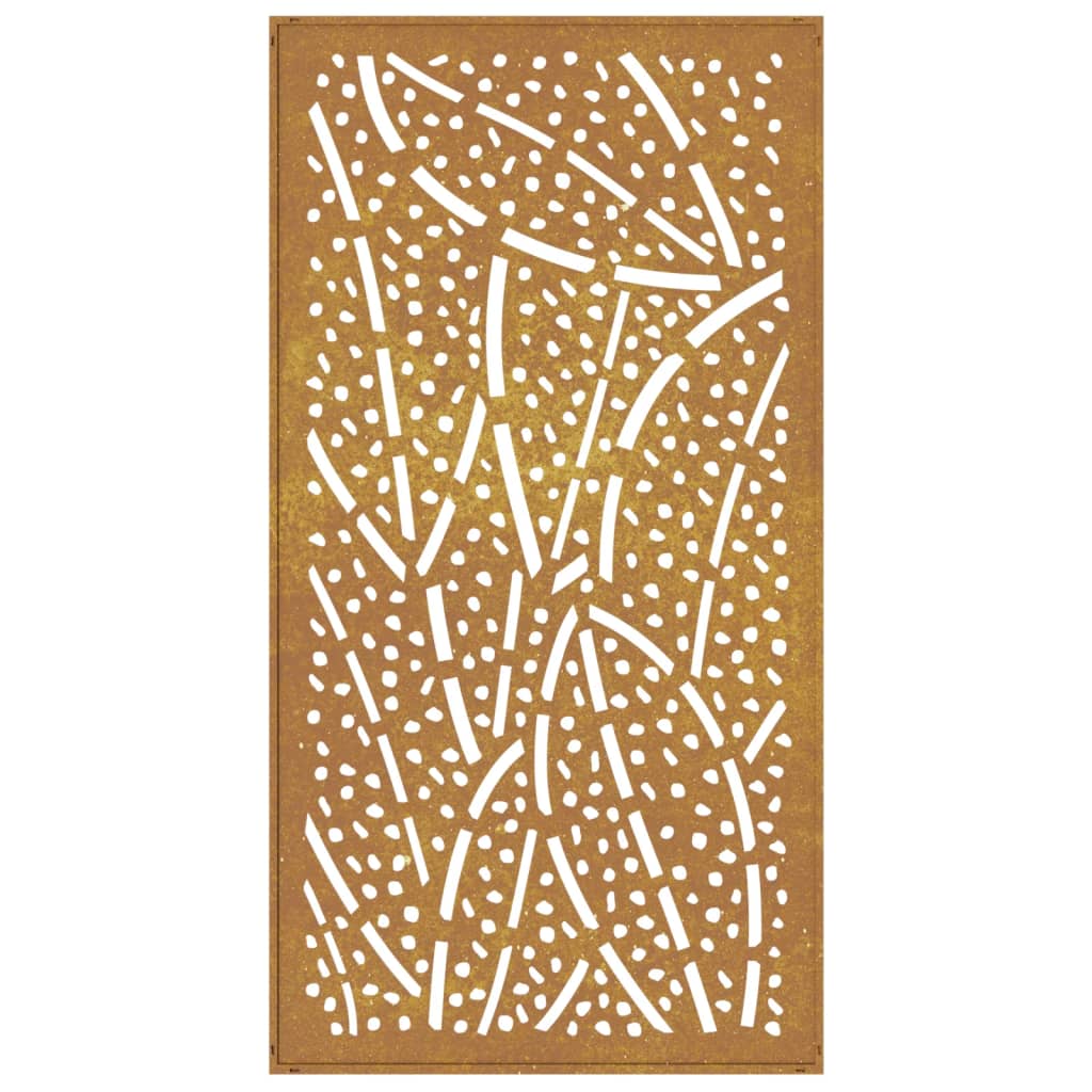 Decorazione Muro da Giardino 105x55 cm Foglia Acciaio Corten