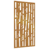 Decorazione Muro da Giardino 105x55 cm Bambù in Acciaio Corten