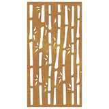 Decorazione Muro da Giardino 105x55 cm Bambù in Acciaio Corten