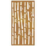 Decorazione Muro da Giardino 105x55 cm Bambù in Acciaio Corten