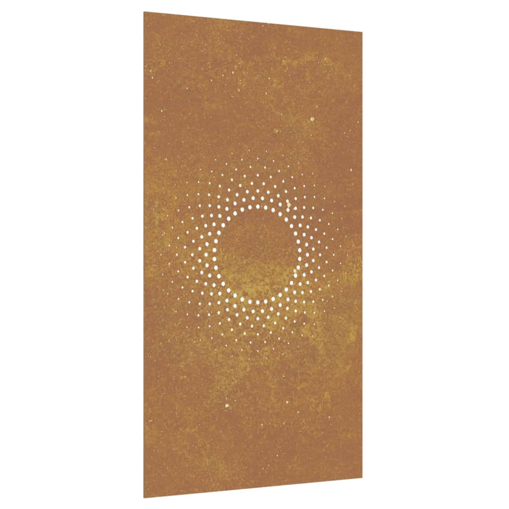 Decorazione Muro da Giardino 105x55 cm Sole in Acciaio Corten