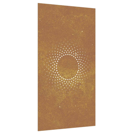 Decorazione Muro da Giardino 105x55 cm Sole in Acciaio Corten