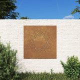 Decorazione Muro da Giardino 55x55 cm Sole in Acciaio Corten