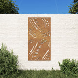 Decorazione Muro da Giardino 105x55 cm Foglia Acciaio Corten