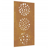 Decorazione Muro da Giardino 105x55 cm Foglia Acciaio Corten