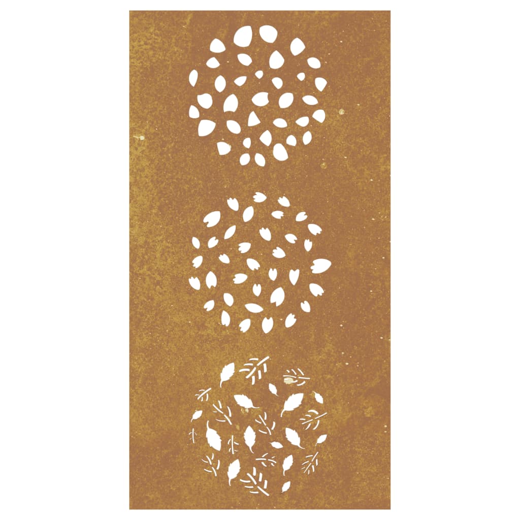 Decorazione Muro da Giardino 105x55 cm Foglia Acciaio Corten