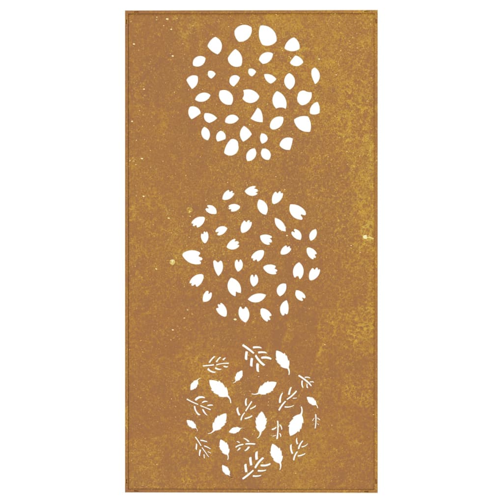 Decorazione Muro da Giardino 105x55 cm Foglia Acciaio Corten