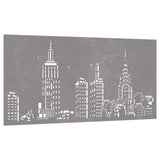 Decorazione Muro da Giardino 105x55cm Skyline in Acciaio Corten