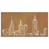 Decorazione Muro da Giardino 105x55cm Skyline in Acciaio Corten