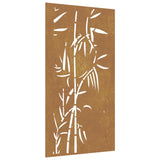 Decorazione Muro da Giardino 105x55 cm Bambù in Acciaio Corten