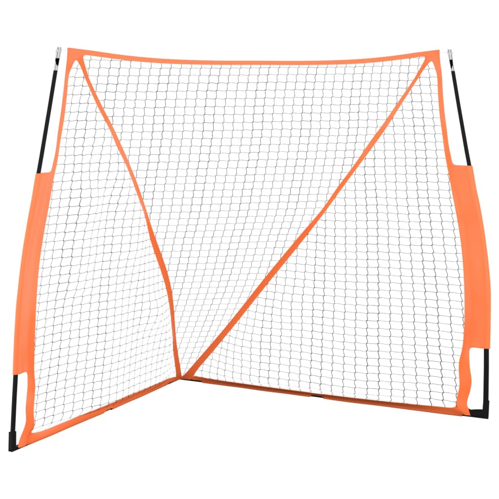 Rete Baseball Arancione e Nera 183x182x183cm Acciaio Poliestere