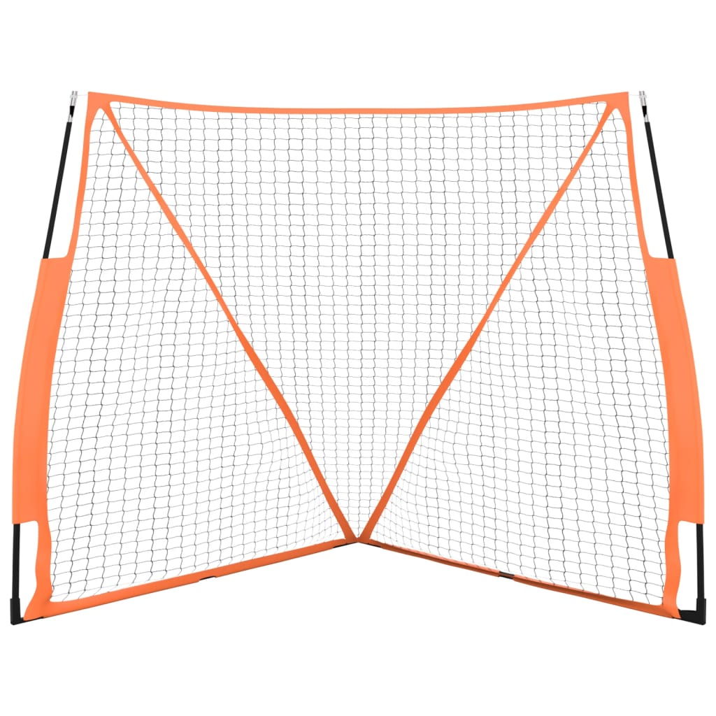 Rete Baseball Arancione e Nera 183x182x183cm Acciaio Poliestere