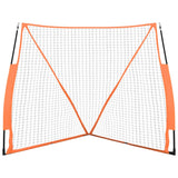 Rete Baseball Arancione e Nera 183x182x183cm Acciaio Poliestere