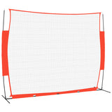 Rete Baseball Rossa e Nera 369x107x271 cm Acciaio e Poliestere