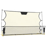 Rete Rimbalzante da Calcio Nera Gialla 183x85x120cm Poliestere