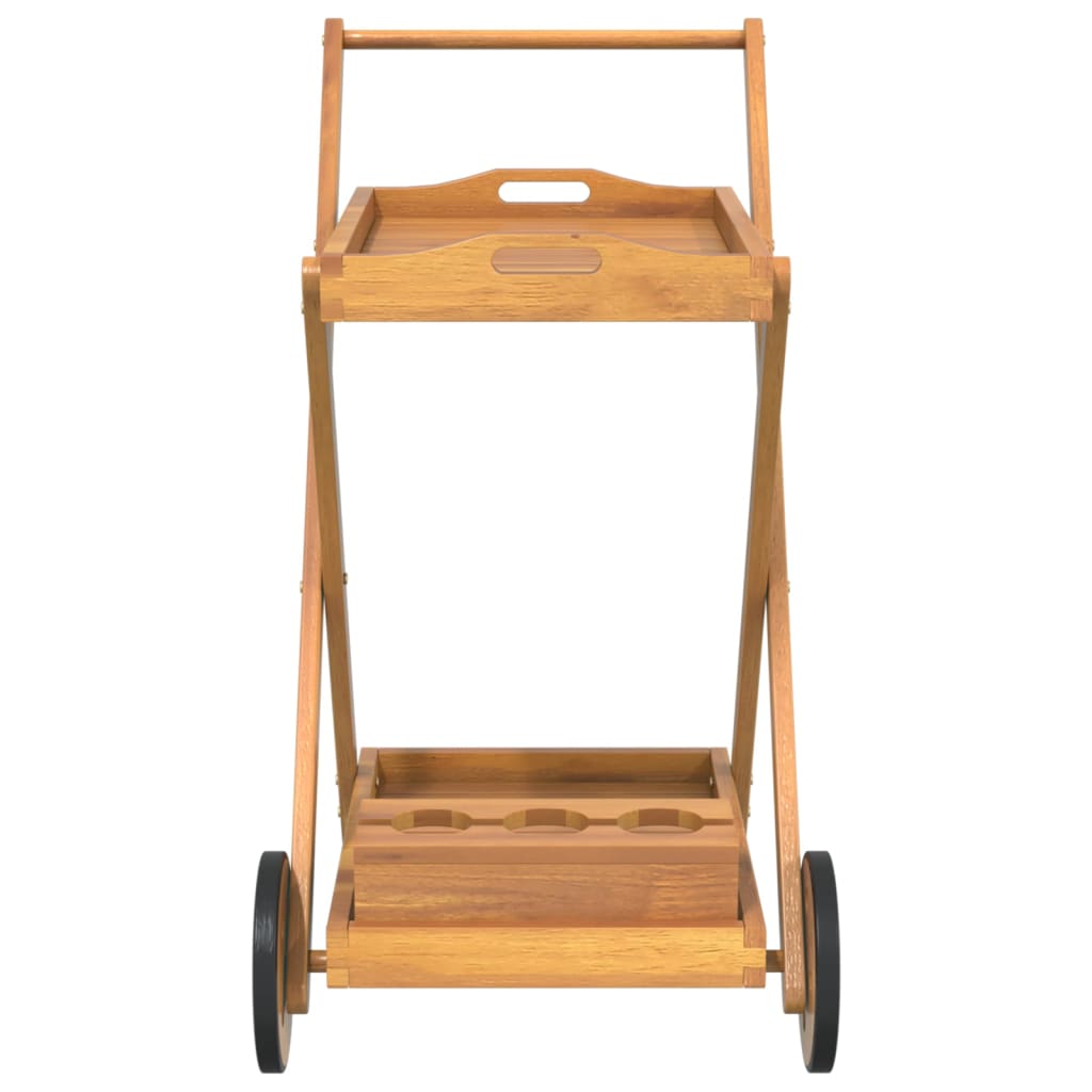 Carrello da Tè 54x87x90 cm in Legno Massello di Acacia