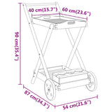 Carrello da Tè 54x87x90 cm in Legno Massello di Acacia