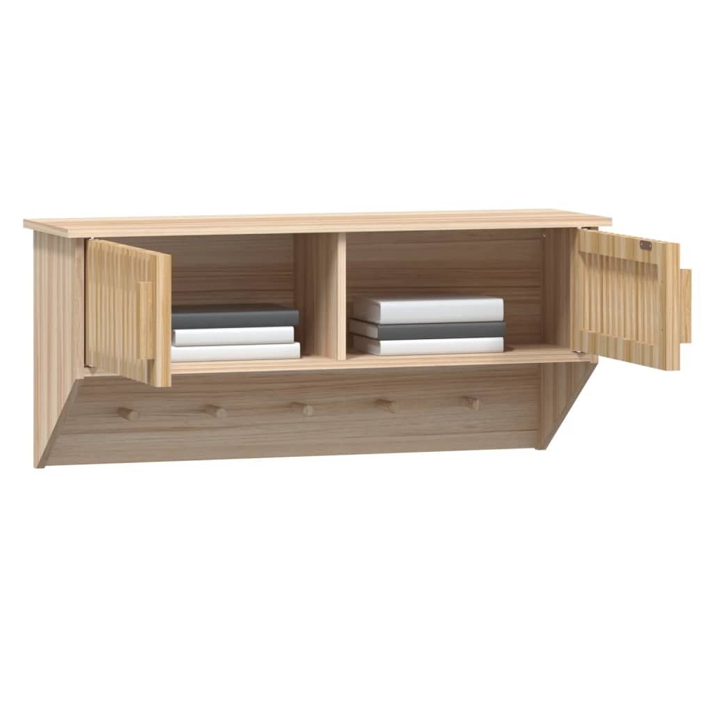 Armadietto da Parete con Ganci 80x24x35,5cm Legno Multistrato