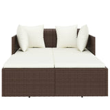 Lettino con Cuscini Marrone 182x118x63 cm in Polyrattan