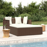 Lettino con Cuscini Marrone 182x118x63 cm in Polyrattan