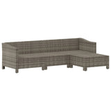 Set Divani da Giardino 4 pz con Cuscini in Polyrattan Grigio