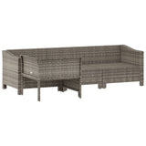 Set Divani da Giardino 4 pz con Cuscini in Polyrattan Grigio