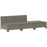 Set Divani da Giardino 3 pz con Cuscini in Polyrattan Grigio