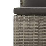 Set Divani da Giardino 3 pz con Cuscini in Polyrattan Grigio